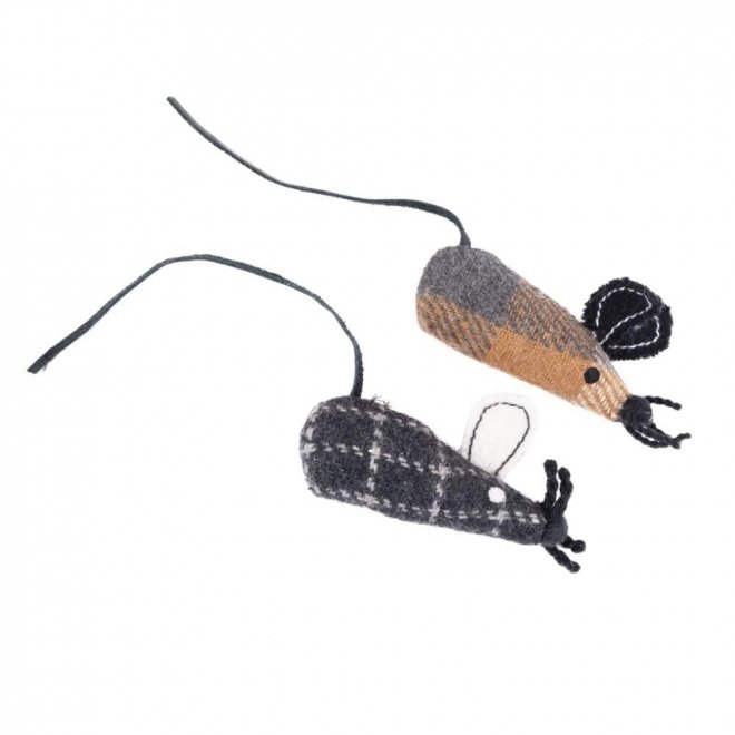 Gaia Upcycled Wool Katteleke Mus 2-pk