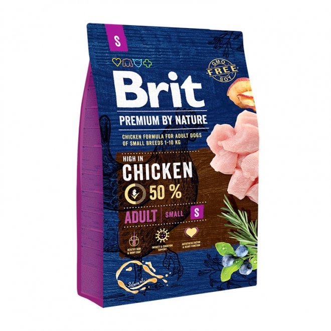 Brit Premium By Nature Dog Adult Small Chicken (3 kg) Hund - Hundemat - Voksenfôr til hund