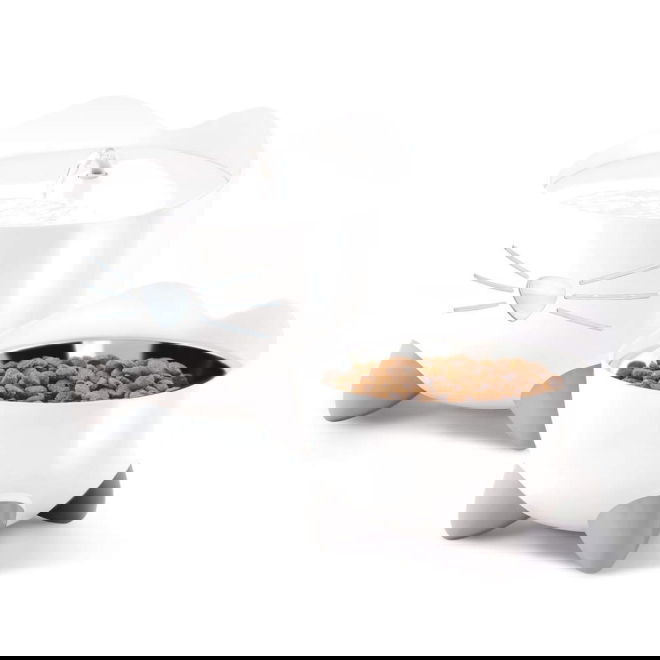 Catit Pixi Combo Kit Vattenfontän & Upphöjd Matskål Vit