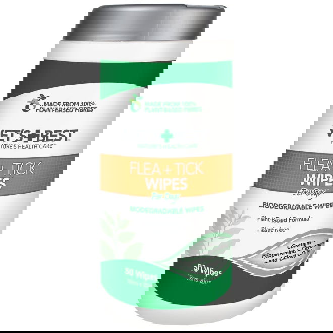 Vets Best Natural Flea & Tick Våtservietter 50-pakning