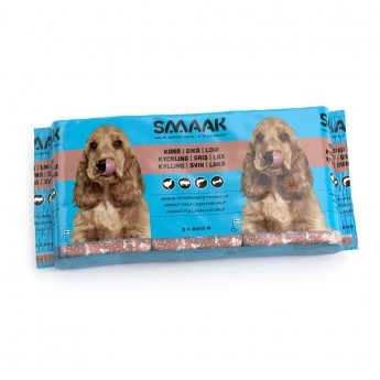 SMAAK Raw Complete Puppy Chicken, Pork & Salmon 500 g (3 x 200 g)