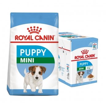 Royal Canin Mini Puppy Torrfoder 8 kg + Multipack Våtfoder