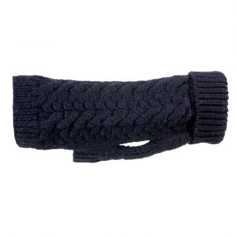 Basic Wool Plait Stickad Hundtröja Mörkblå