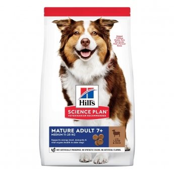 Hill&#39;s Science Plan Dog Mature Adult 7+ Medium Lamb & Rice