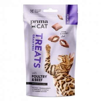 PrimaCat Crunchy Grain Free Poultry & Beef for Skin & Coat 40 g