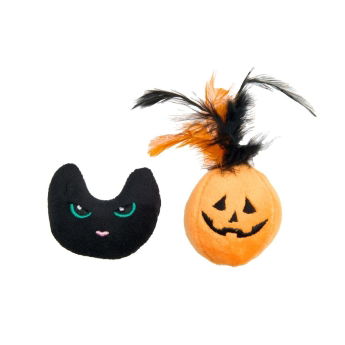 Little&Bigger Happy Halloween Katthuvud & Pumpalykta 2-pack