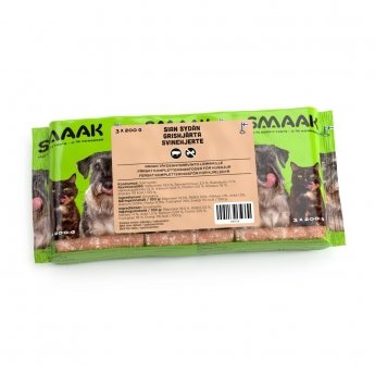 SMAAK Raw Complementary Pork Heart Minced Meat 500 g (3 x 200 g)