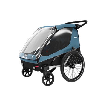 Thule Courier Cykelvagn Blå och Hundvagnskit