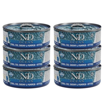 Farmina N&D Cat Ocean Tuna & Pumpkin Kitten 6x70 g