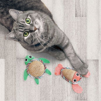 KONG Tropics Pals Kattleksaker med Prassel och Kattmynta  2-pack
