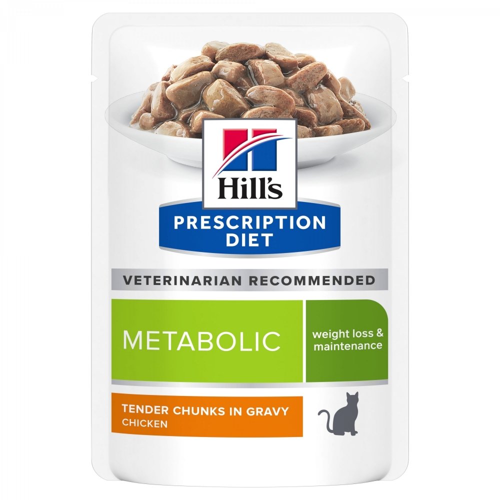 Läs mer om Hills Prescription Diet Feline Metabolic Weight Loss & Maintenace Chicken 12x85 g