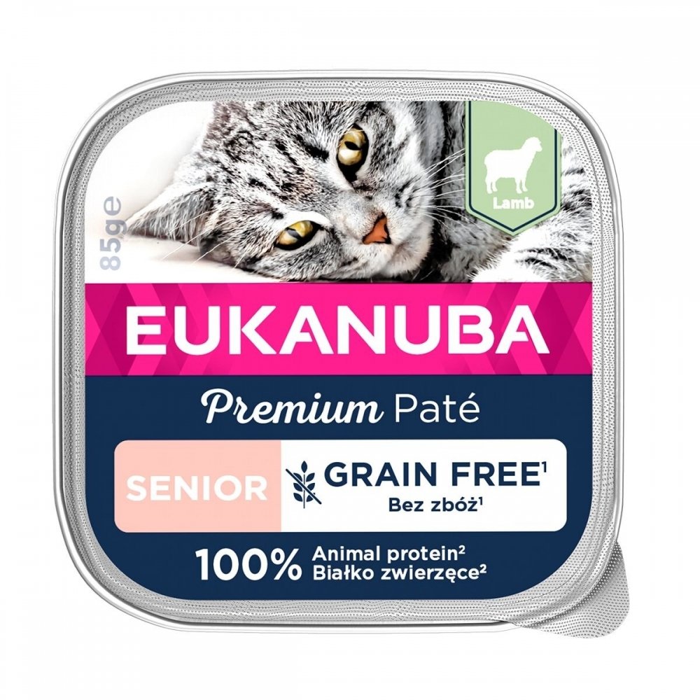 Läs mer om Eukanuba Cat Grain Free Senior Lamb 85 g