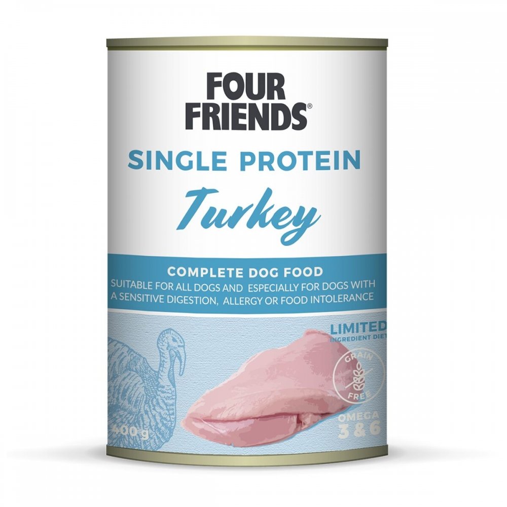 Läs mer om Four Friends Dog Single Protein Turkey 400 g