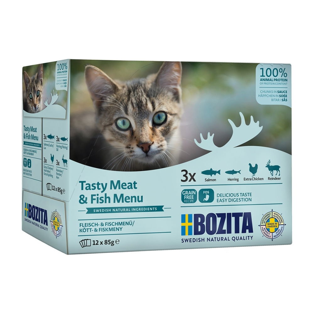 Bozita Multibox med Kött & Fisk 12×85 g