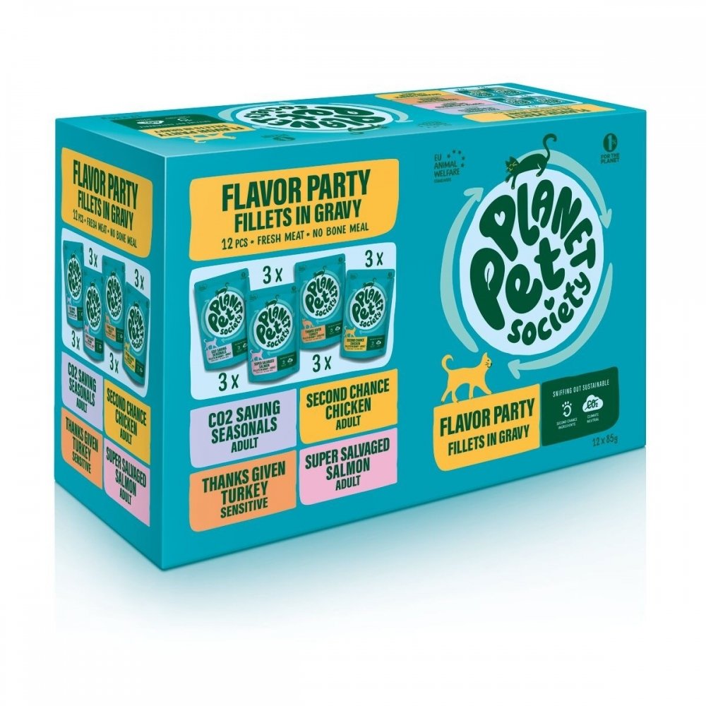 Planet Pet Society Cat Adult Flavor Party Multipack 12×85 g