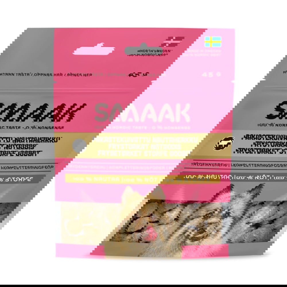 SMAAK Dog Frystorkat Hundgodis Nöt 45 g