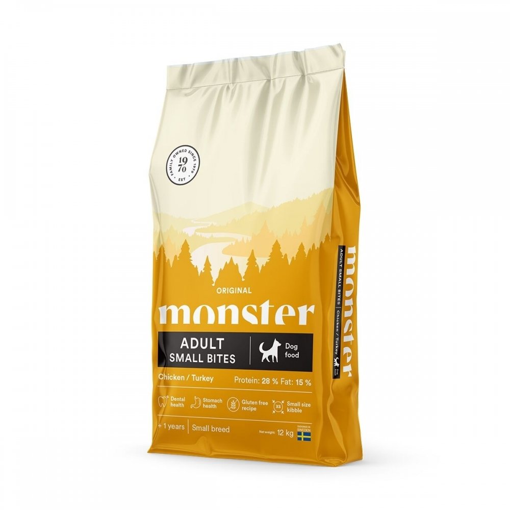 Monster Dog Adult Small Bites Chicken and Turkey (12 kg)