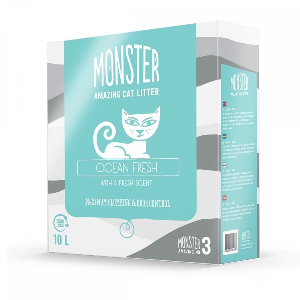 Monster Amazing Cat Litter Monster Kattsand Ocean Fresh 10 liter