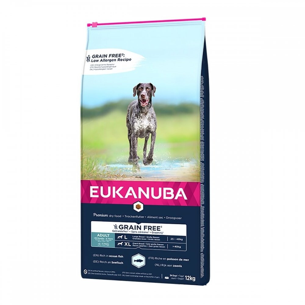 Läs mer om Eukanuba Dog Grain Free Adult Large & Extra Large Breed Ocean Fish (12 kg)