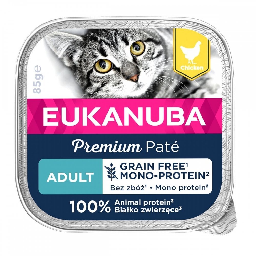 Läs mer om Eukanuba Cat Grain Free Adult Chicken 85 g