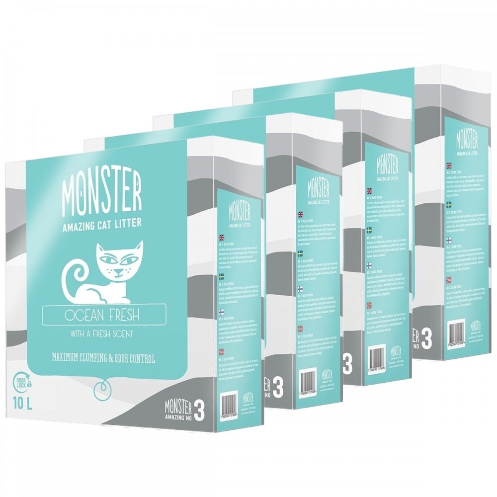 Monster Amazing Cat Litter Monster Ocean Fresh 4 x 10L