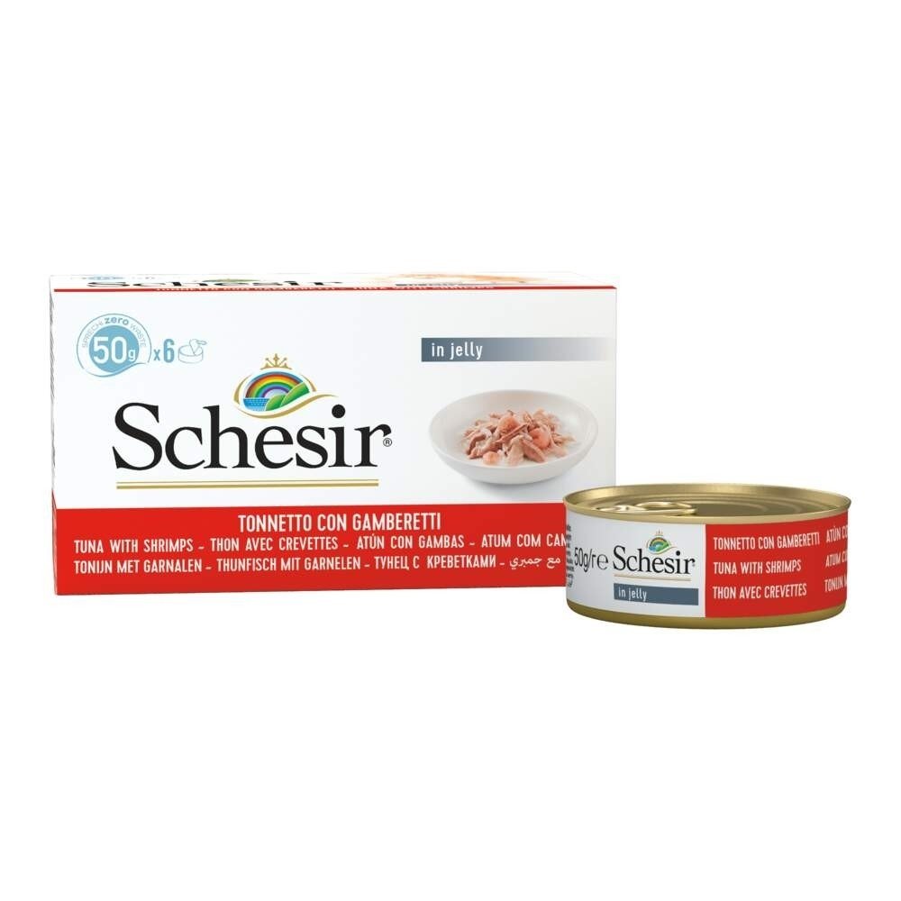 Schesir Cat Adult Tuna & Prawns Jelly 6×50 g