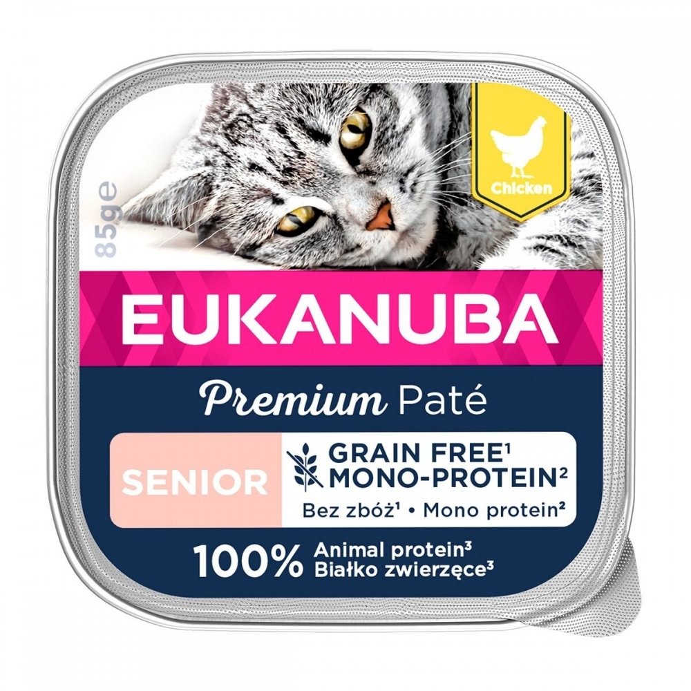 Läs mer om Eukanuba Cat Grain Free Senior Chicken 85 g