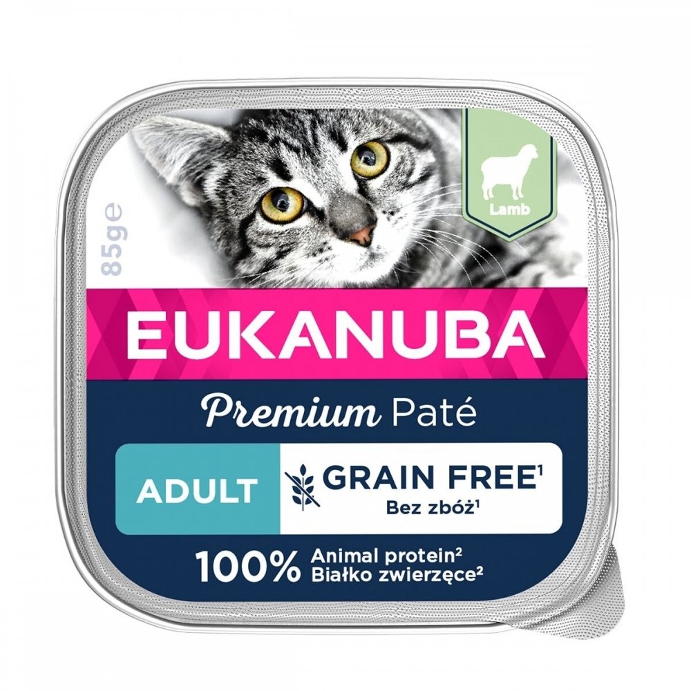 Läs mer om Eukanuba Cat Grain Free Adult Lamb 85 g