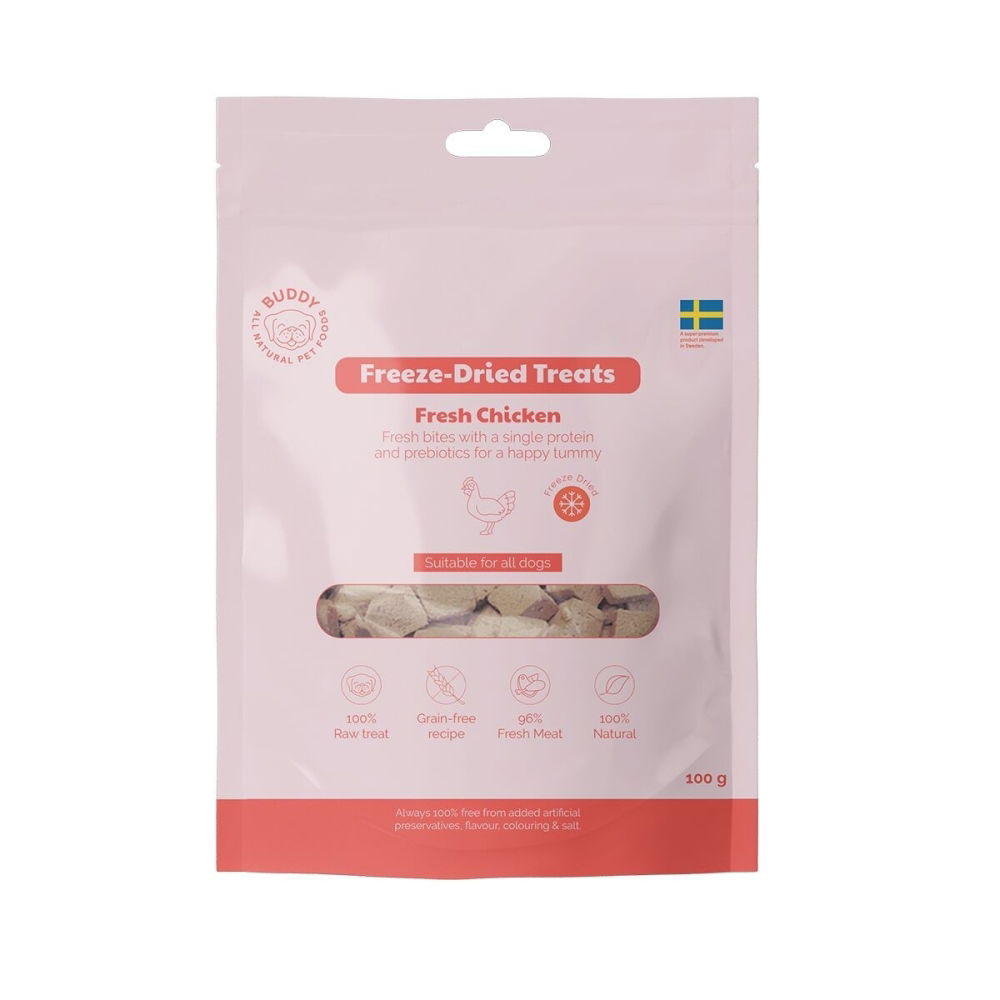 Buddy Petfoods Buddy Frystorkade Kycklingbitar 100 g