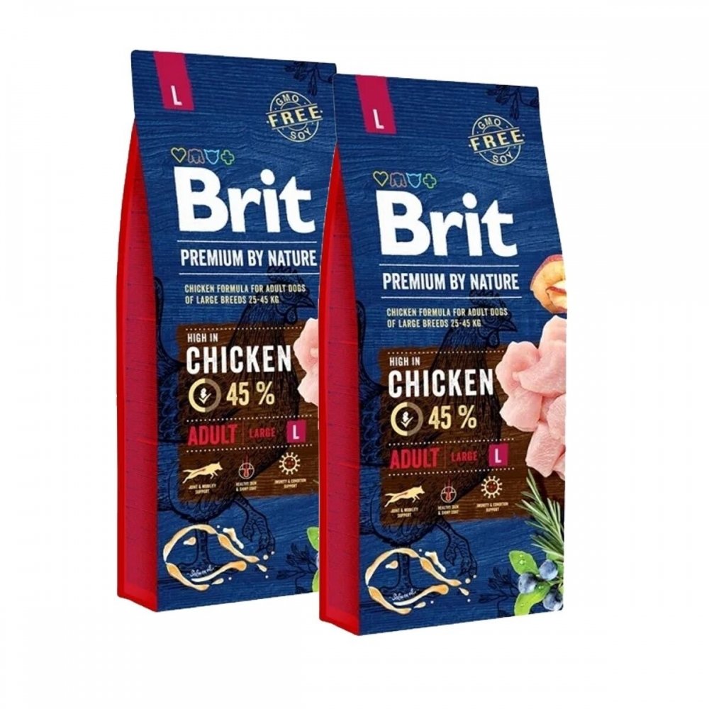 Läs mer om Brit Premium By Nature Adult Large 2x15 kg