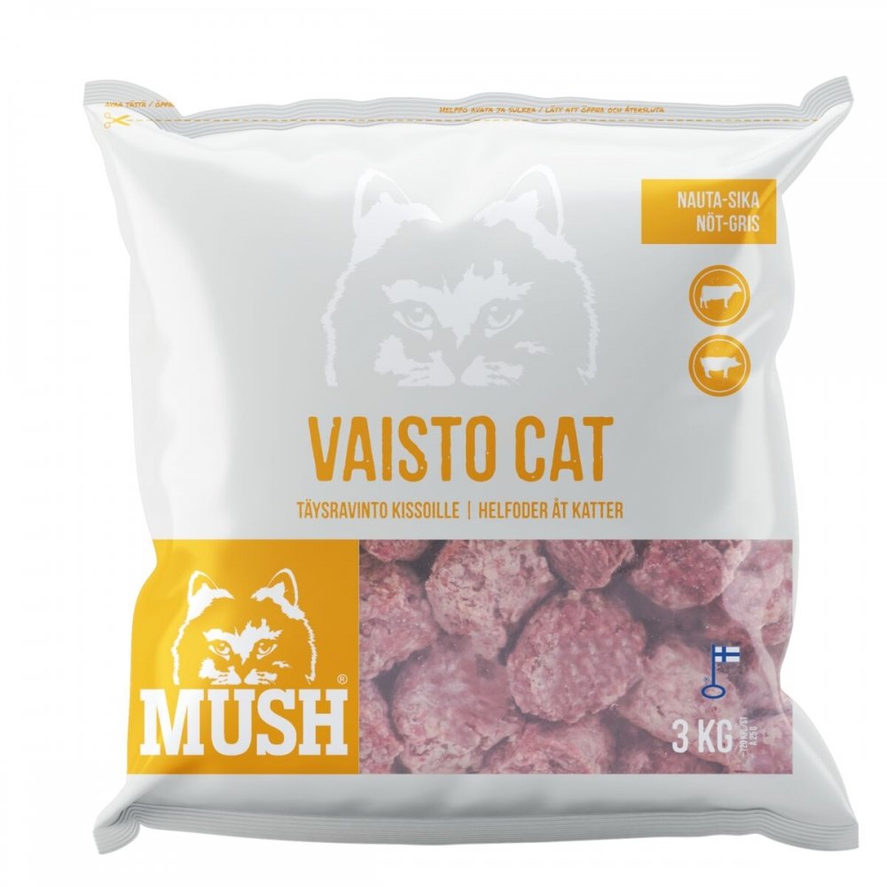 Läs mer om Mush Vaisto Cat Nöt-Gris (3 kg)