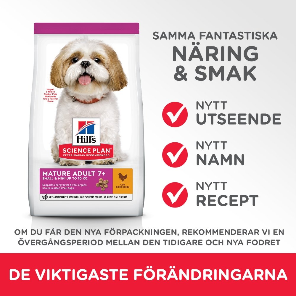 Alternativ bild 1 för Hill's Science Plan Dog Mature Adult 7+ Small & Mini Chicken (1,5 kg)