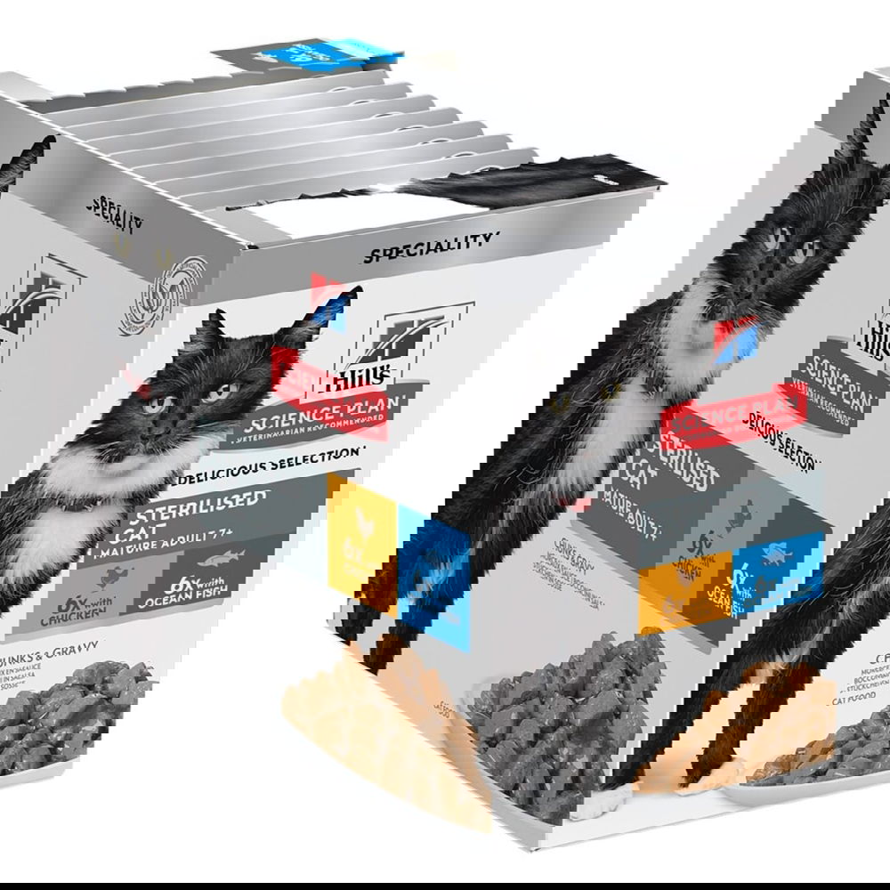 Hill's Science Plan Sterilised Mature Adult 7+ Chicken & Ocean Fish 12x85 g