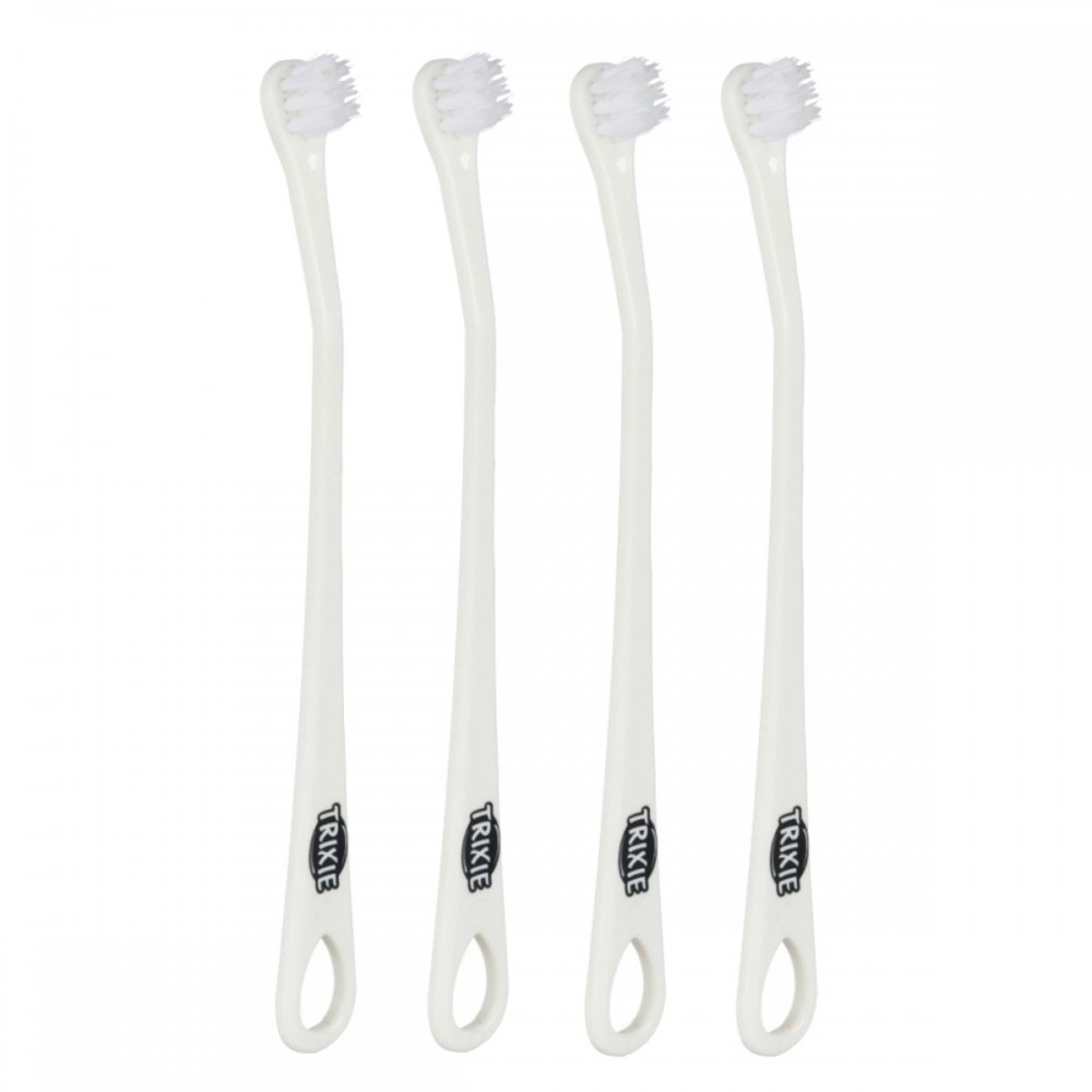 Alternativ bild 1 för Trixie Toothbrush set small dogs/cats 15 cm 4 pcs. white