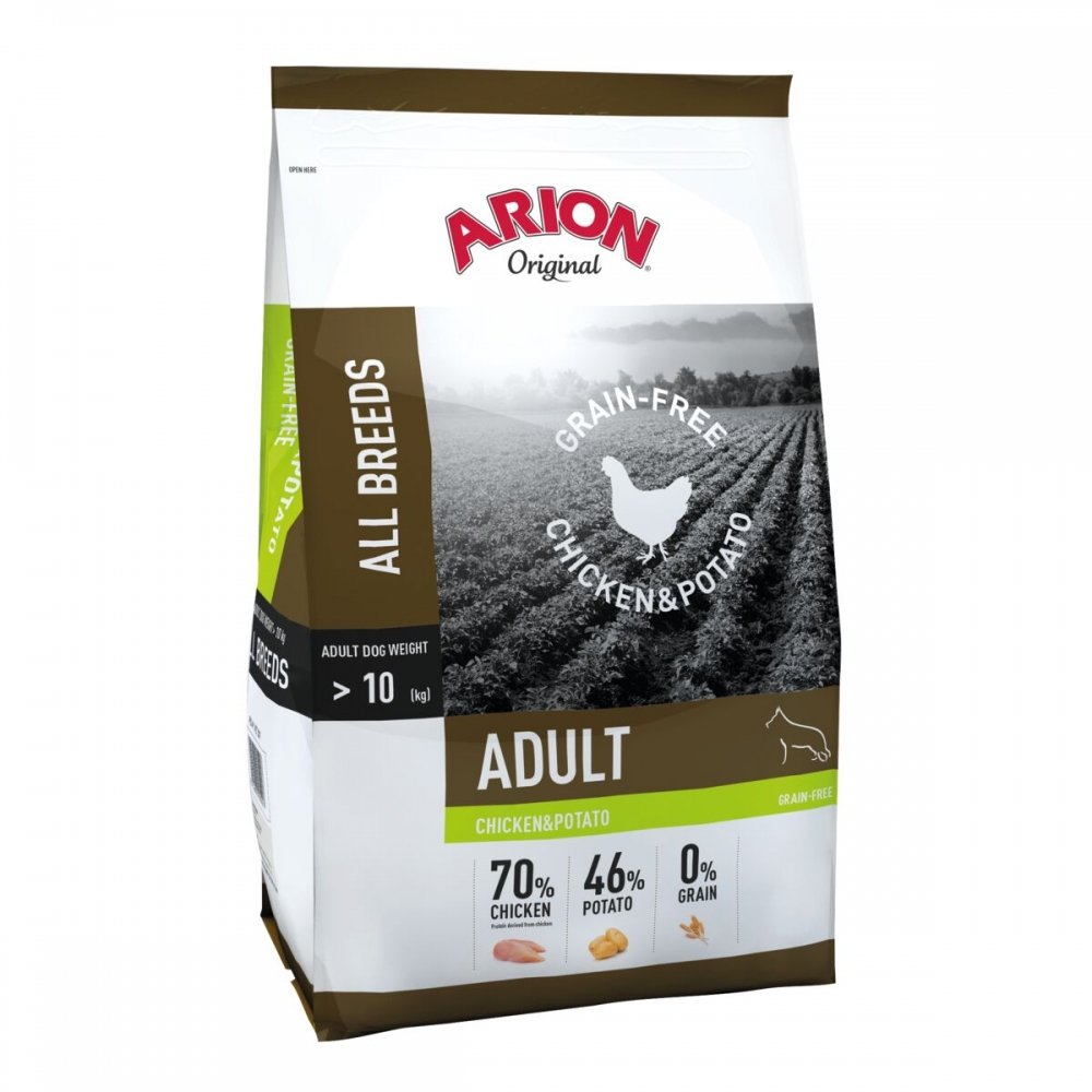 Läs mer om Arion Dog Adult All Breeds No Grain Chicken & Potato 12 kg