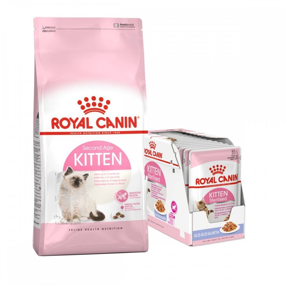 Royal Canin Kitten Torrfoder 10 kg + Multipack Våtfoder