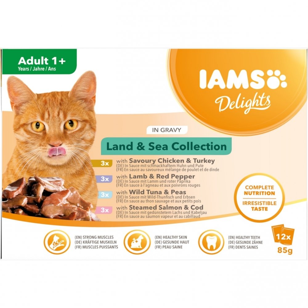 Iams Delights in gravy Multipack Land & Sea 12×85 g