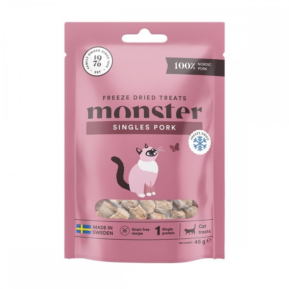 Monster Pet Food Monster Kattgodis Frystorkat Fläsk 40 g