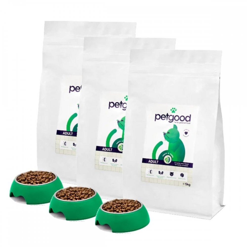 Petgood Adult Cat Insektsfoder 3×5 kg