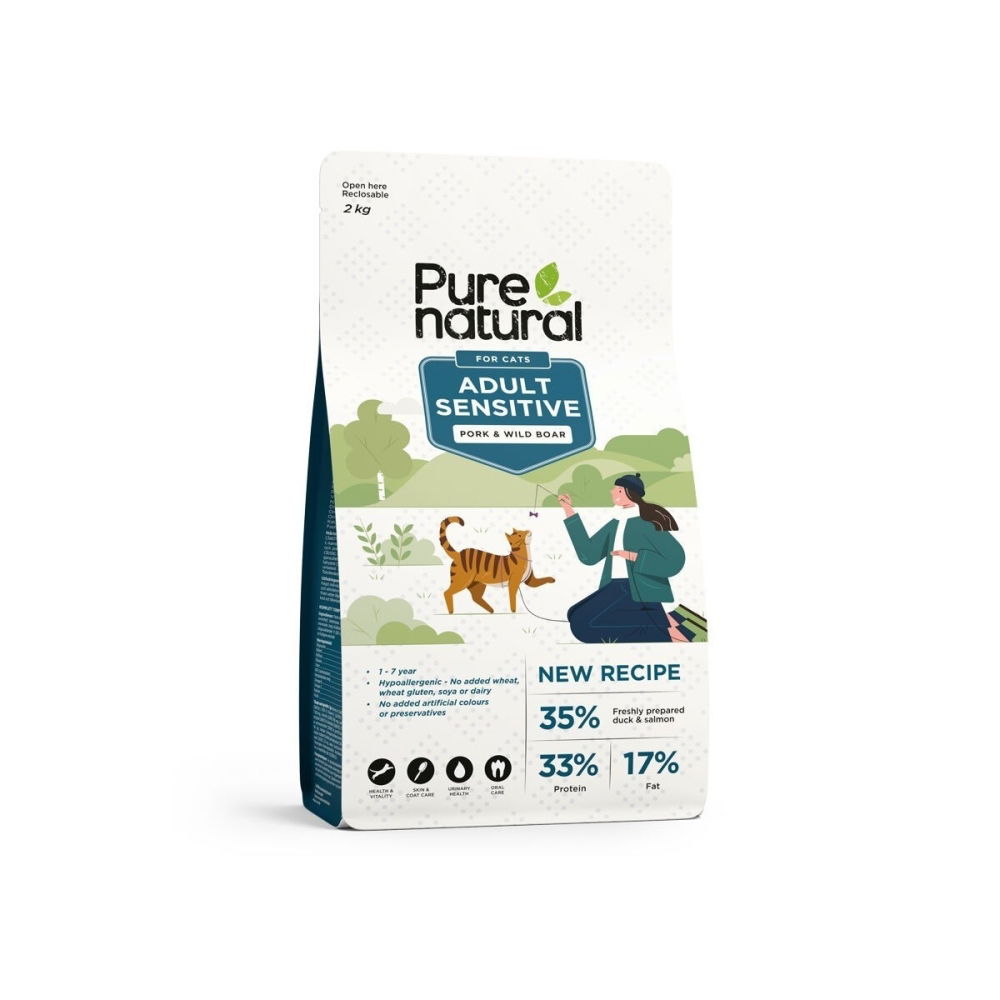 Purenatural Cat Adult Sensitive Pork & Wild Boar (2 kg)