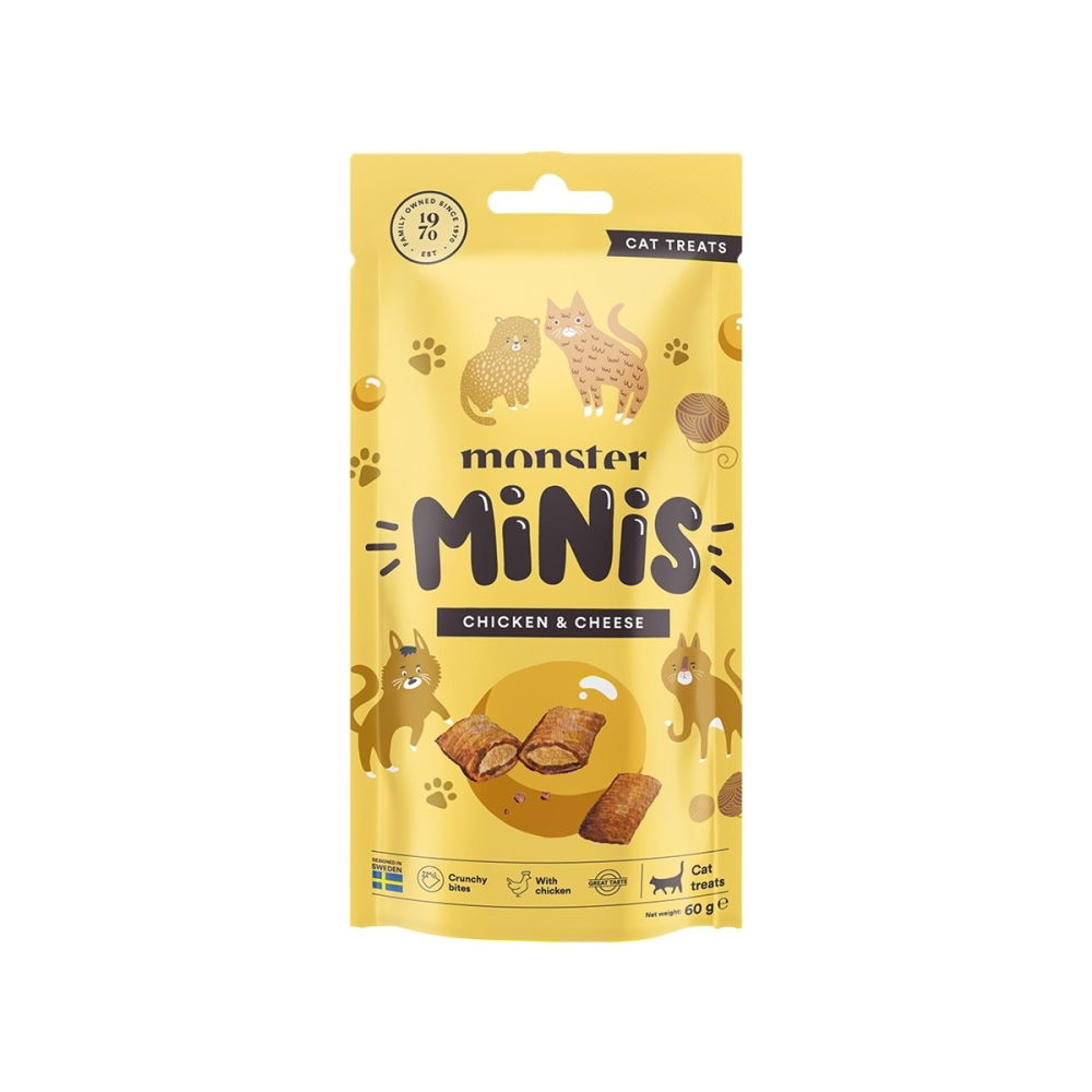 Monster Cat Minis Kattgodis Kyckling & Ost 60 g