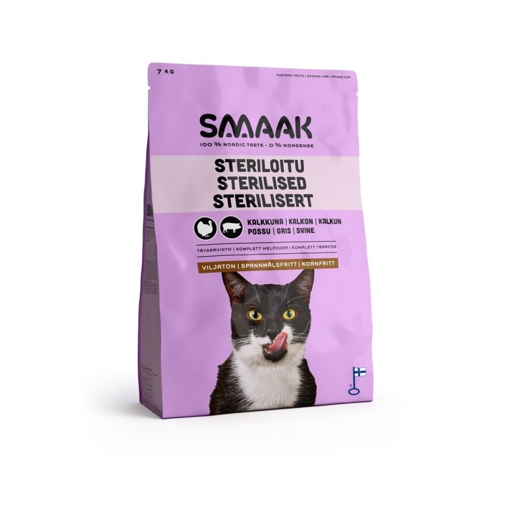 SMAAK Cat Adult GrainFree Sterilised Turkey & Pork (7 kg)