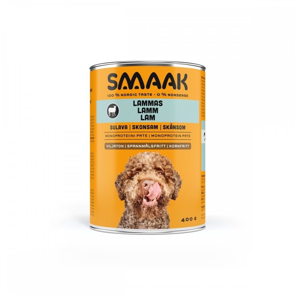 Läs mer om SMAAK Dog Adult Spannmålsfri Skonsam Lamm 400 g