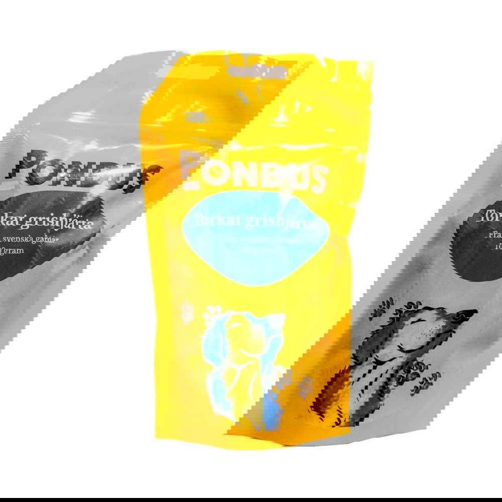 Pondus Torkat Grishjärta Hundgodis 100g