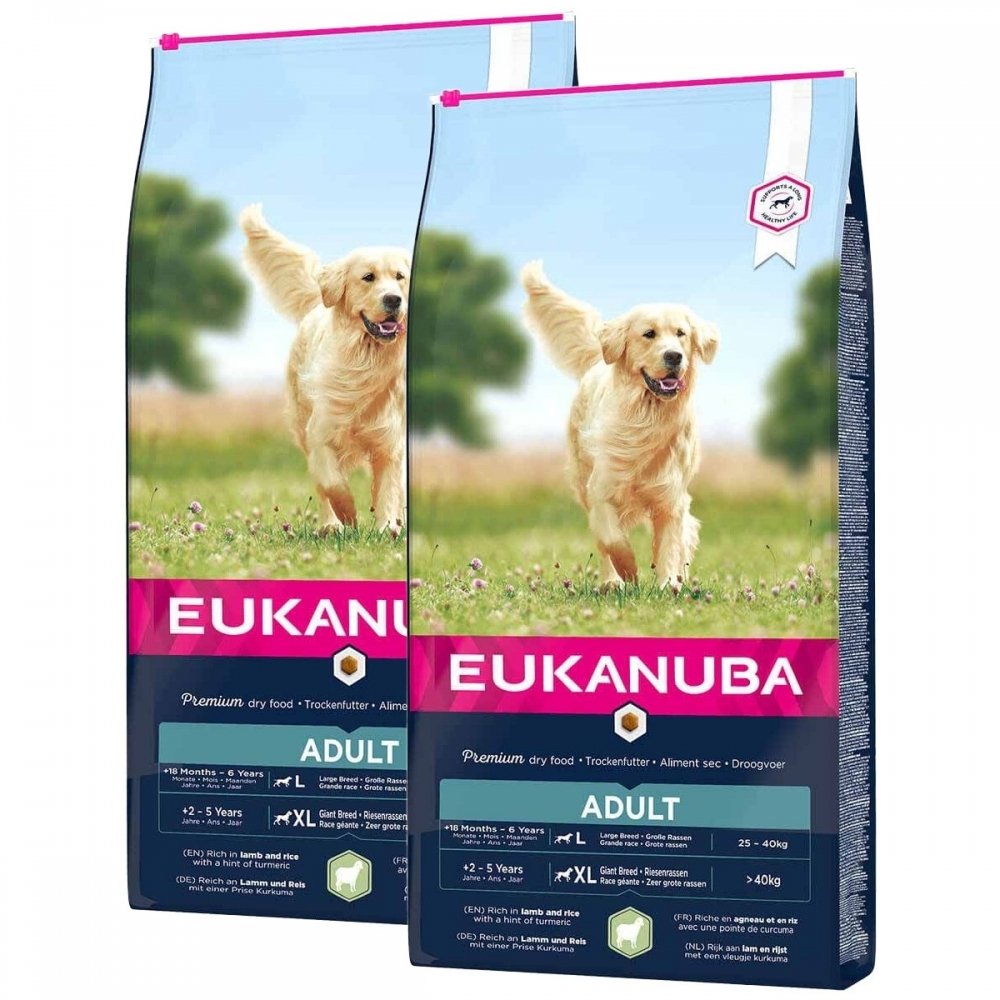 Läs mer om Eukanuba Adult Large Breed Lamb&Rice 2 x 12 kg