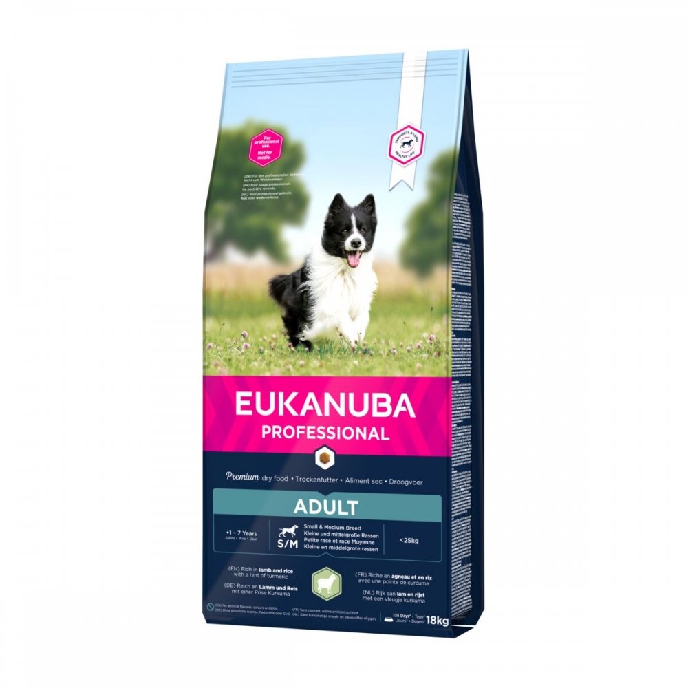 Läs mer om Eukanuba Dog Adult Small & Medium Breed Lamb & Rice (18 kg)
