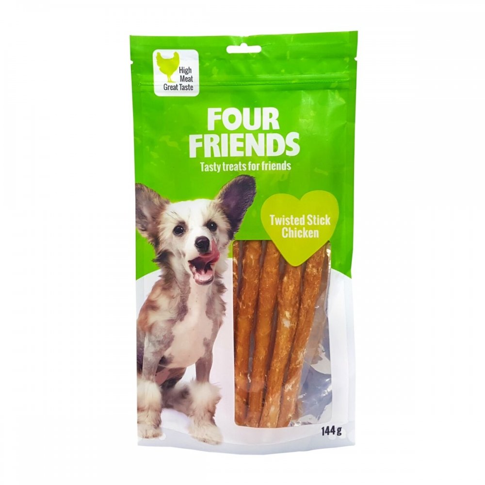 FourFriends Dog Twisted Stick Chicken 25 cm (5-pack)