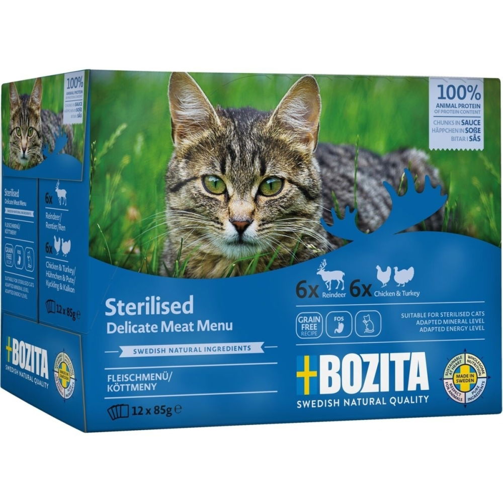 Bozita Indoor & Sterilised Multibox i Sås 12×85 g