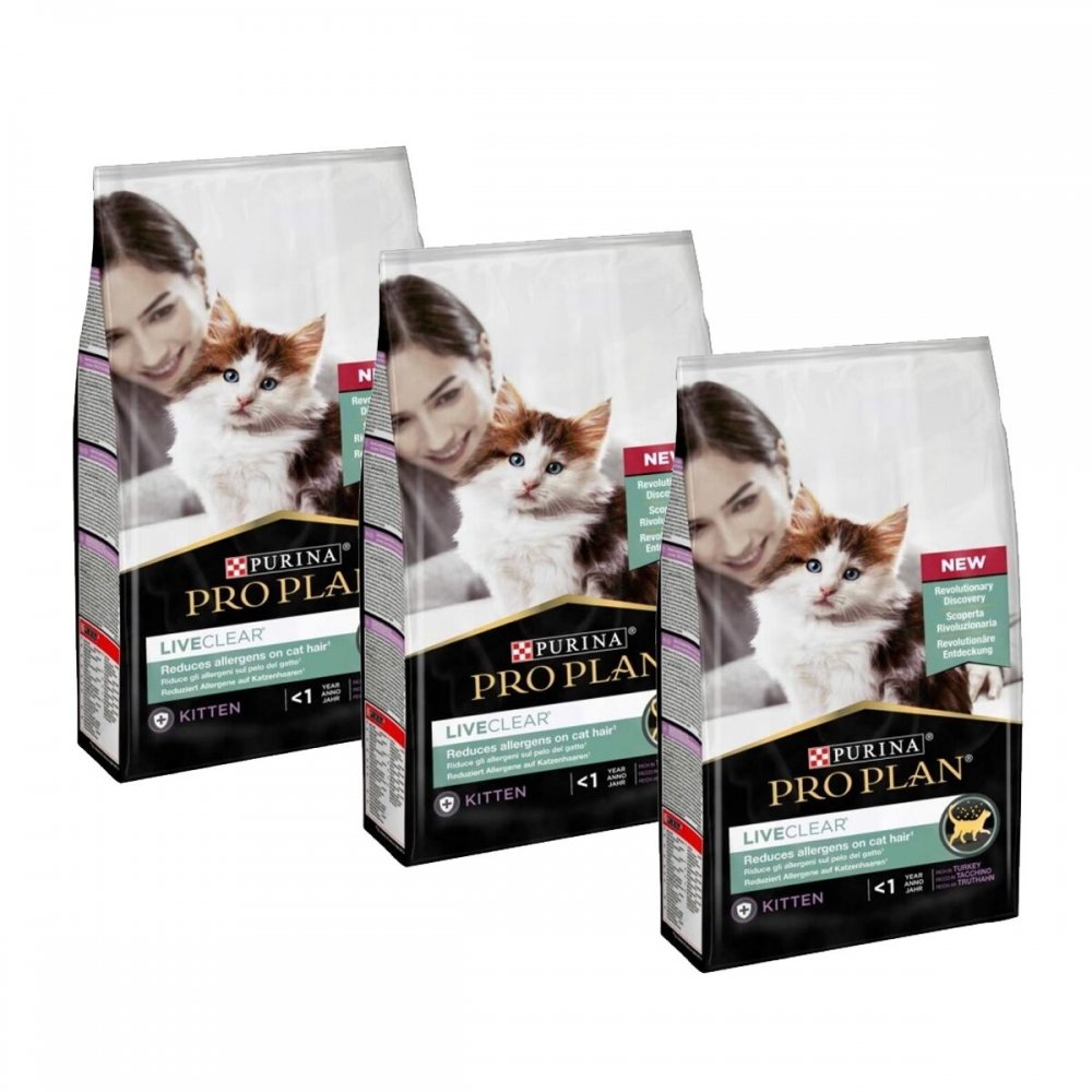 Purina Pro Plan LiveClear Kitten Turkey 3x1,4 kg