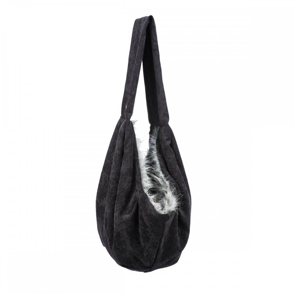 Alternativ bild 1 för Trixie Soft front carrier, 22 × 20 × 60 cm, black/grey